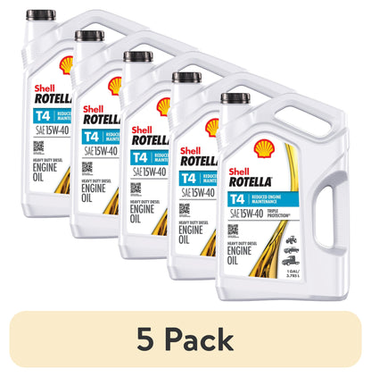(2 pack) Shell Rotella T4 Triple Protection 15W-40 Diesel Engine Oil, 1 Gallon