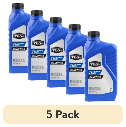 (4 pack) Super Tech Full Synthetic V-Twin Motorcycle Oil, SAE 20W-50, 1 Quart
