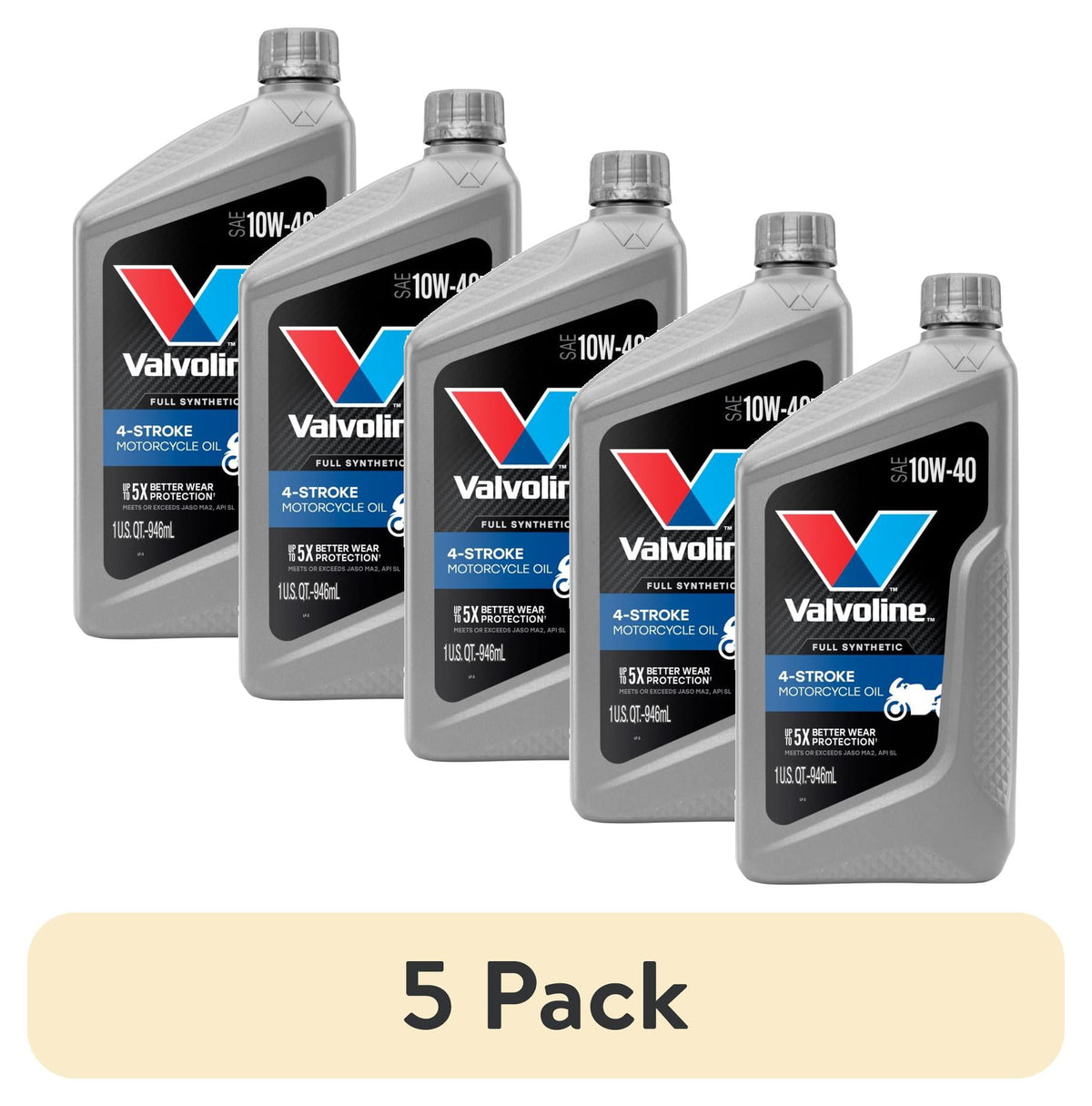 (4 pack) Valvoline 4-Stroke Motorcycle Full Synthetic 10W-40 Motor Oil 1 QT