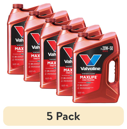 (2 pack) Valvoline MaxLife High Mileage 20W-50 Synthetic Blend Motor Oil 5 Quart