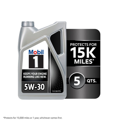 Mobil 1 Advanced Full Synthetic Motor Oil 5W-30, 5 Quart