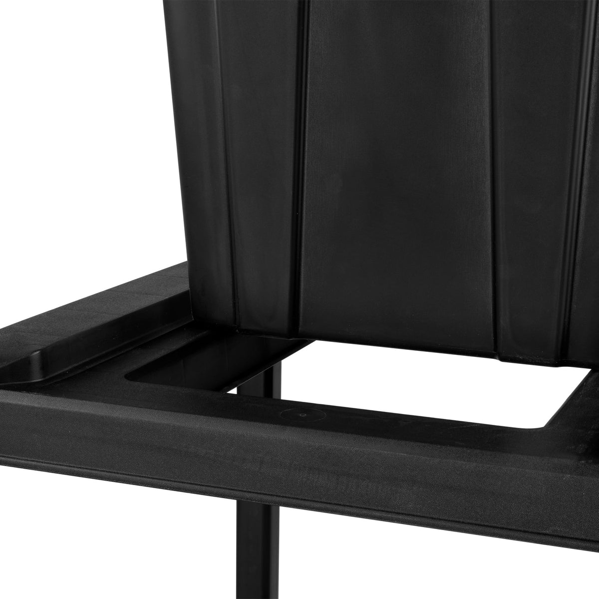 4 Tier Tote Rack, Holds Four 27 Gallon Industrial Storage Totes, Heavy Duty Plastic Garage Storage Organizer, Vertical Easy-Access No-Stacking Design, Black