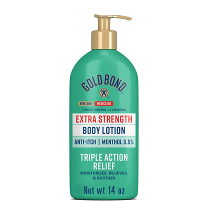 (3 pack) Gold Bond Medicated Extra Strength Body Lotion, Moisturizes, Relieves and Soothes, 14 oz. Gold Bond Lotion