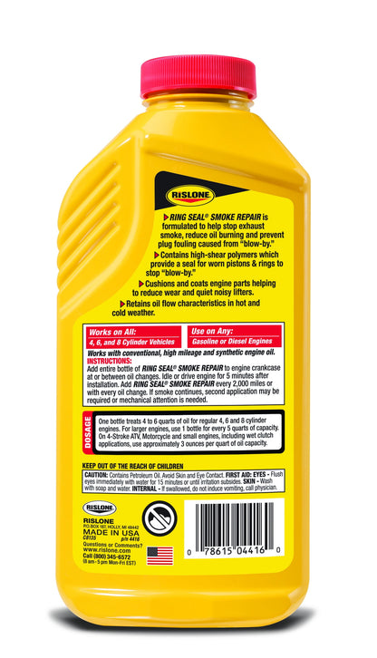 (6 pack) Rislone 4416 High Mileage Ring Seal Smoke Repair Automotive Additive, 16 oz