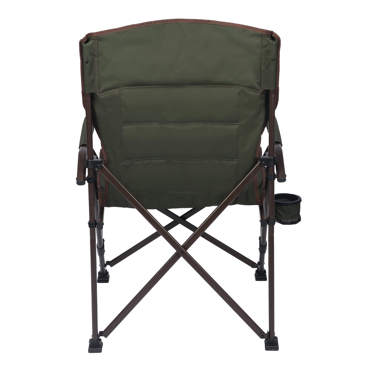 Ozark Trail Heavy Duty Hard Arm Camp Chair, Adjustable Cupholder, Tensioned Seat Fabric, Brown