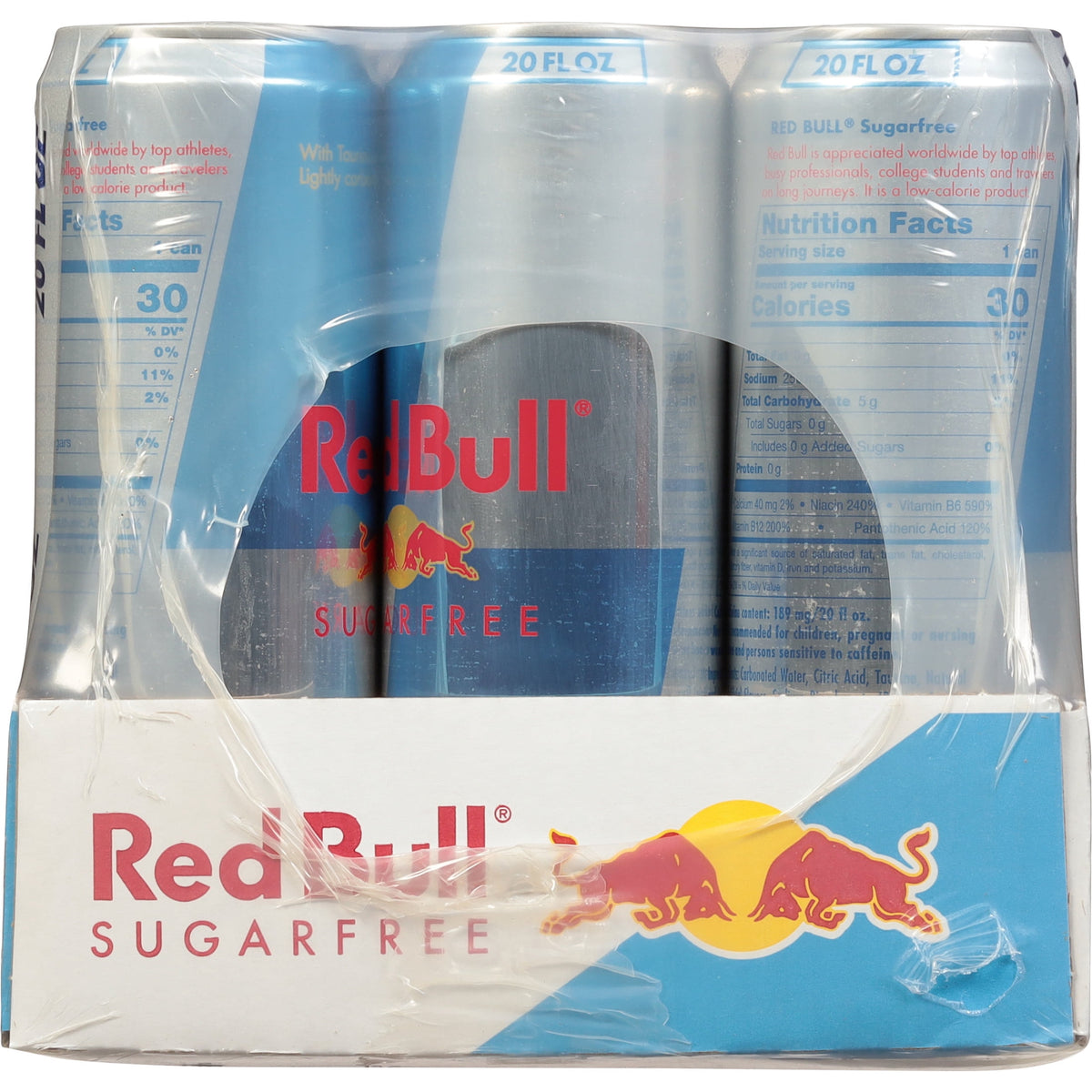 Red Bull Sugarfree Energy Drink, 20 fl. oz., Pack of 12 Cans, 189mg Caffeine, Taurine & B Vitamins