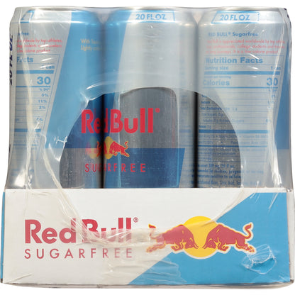 Red Bull Sugarfree Energy Drink, 20 fl. oz., Pack of 12 Cans, 189mg Caffeine, Taurine & B Vitamins