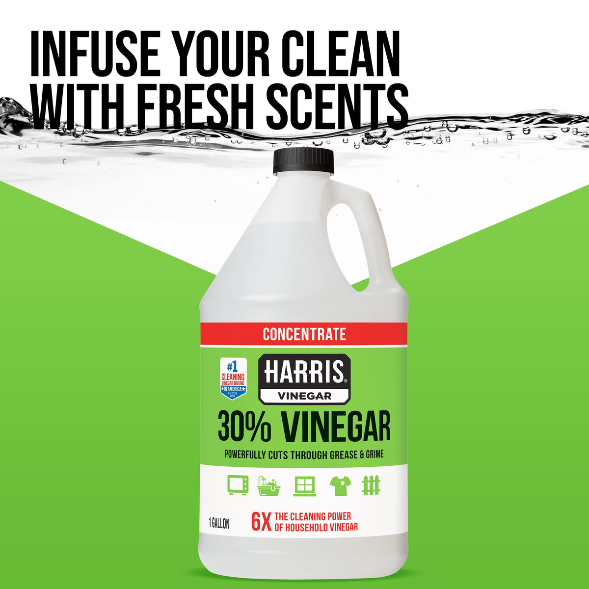 (2 pack) Harris 30% Concentrated Vinegar, Multi-Purpose Use for Home and Outdoor, 1 Gallon