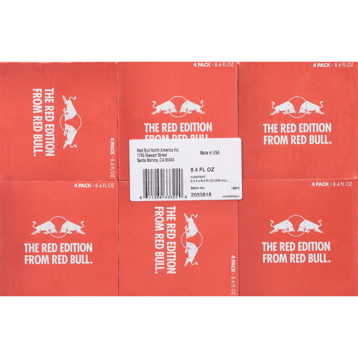 Red Bull Red Edition Watermelon Energy Drink, 8.4 fl. oz., 6 Packs of 4 Cans