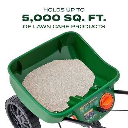 Scotts Turf Builder EdgeGuard Mini Broadcast Spreader for Grass Seed, Fertilizer, Salt, Ice Melt