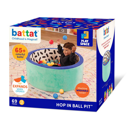 Battat Hop in Foam Ball Pit with with 65+ Balls and Washable Cover, Toddler and Preschool Indoor Toy