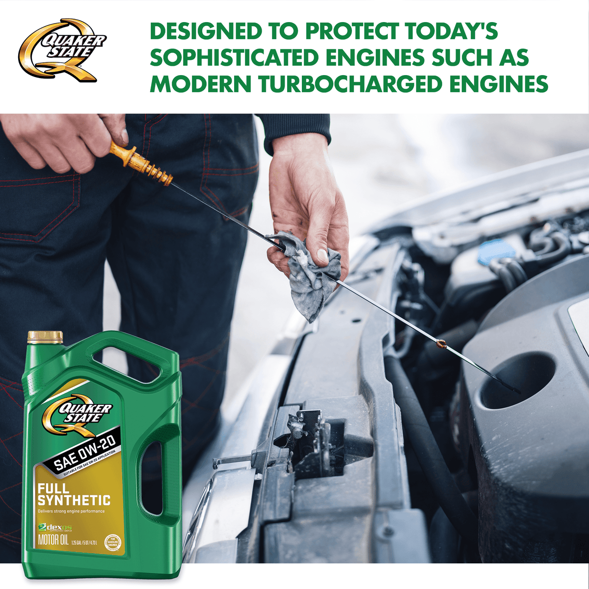 (2 pack) Quaker State Full Synthetic 0W-20 Motor Oil, 5-Quart