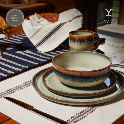 (2 pack) Yellowstone Ceramic Oval Platter, Kayce Collection