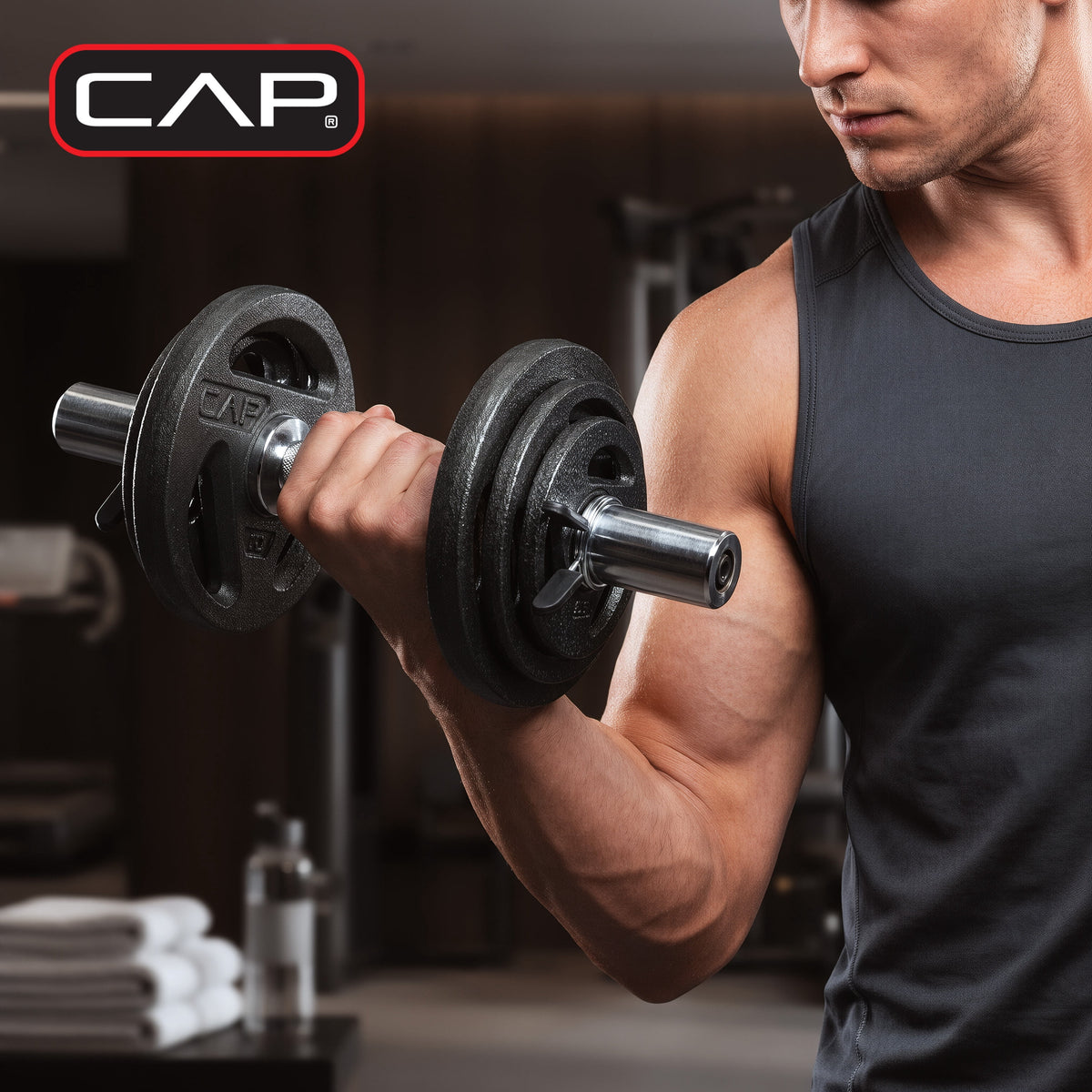 (2 pack) CAP Barbell 16in Single Olympic Dumbbell Handle