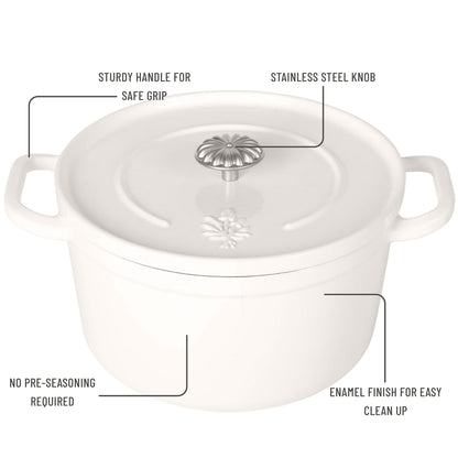 The Pioneer Woman 5-Quart Enameled Cast Iron Dutch Oven with Lid, Linen