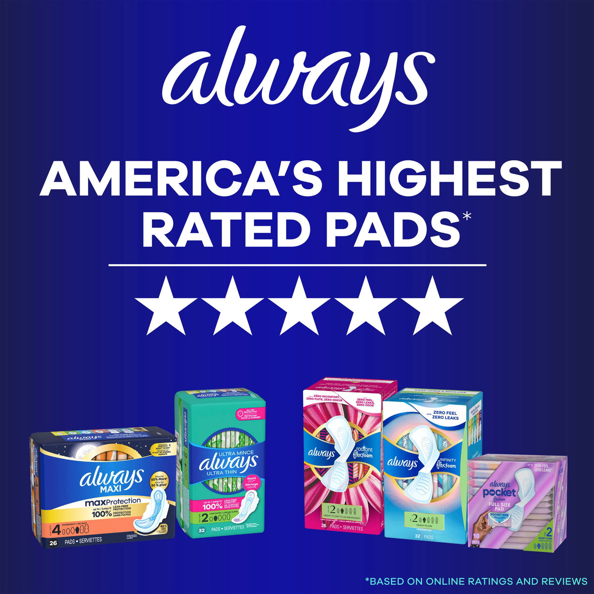 (4 pack) Always Maxi Overnight Pads with Wings, Size 6, 21