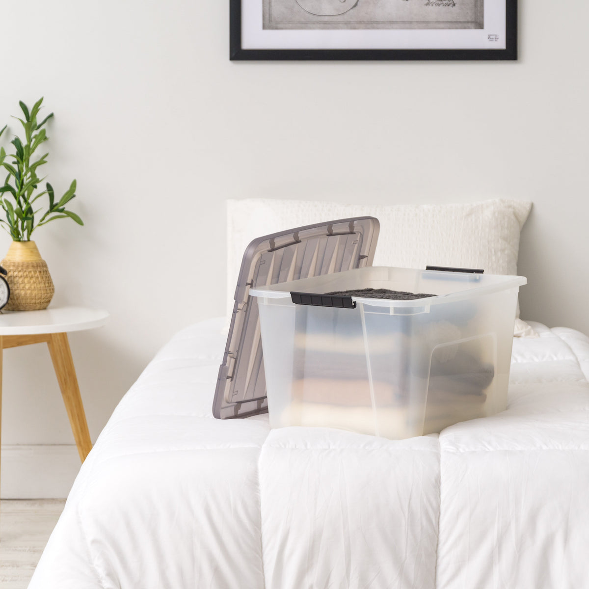 IRIS 40 Qt. Plastic Storage Bins with Lids, Stackable Storage Containers, Totes, 5 Pack