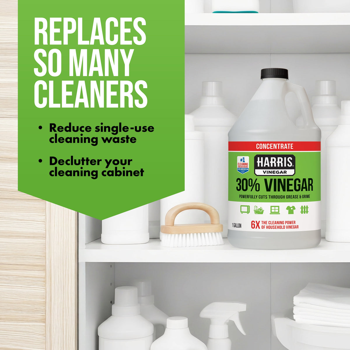 (2 pack) Harris 30% Concentrated Vinegar, Multi-Purpose Use for Home and Outdoor, 1 Gallon