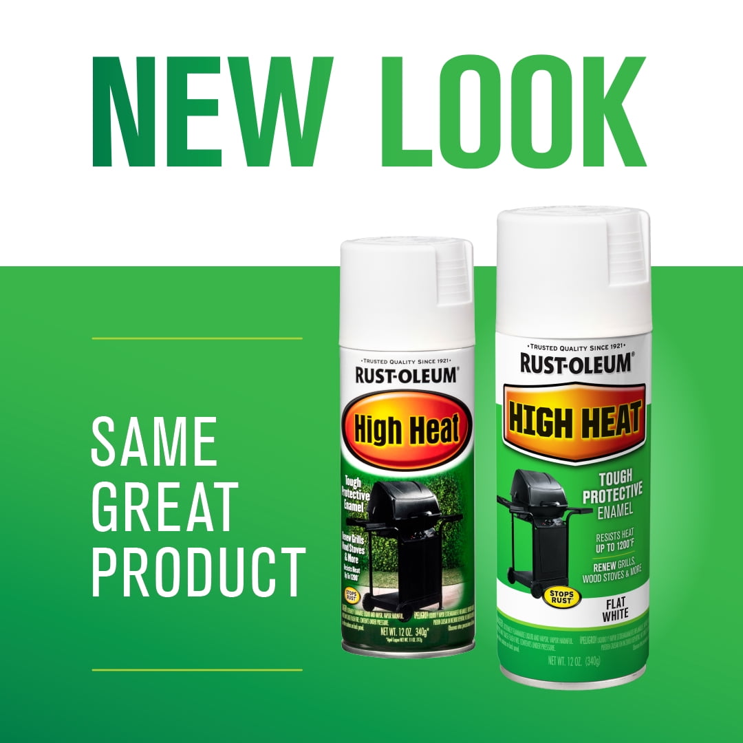 6 Pack, White, Rust-Oleum Specialty Satin High Heat Spray Paint- 12 oz
