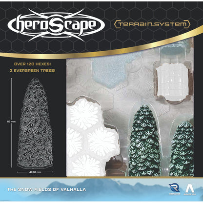 Renegade Games: Heroscape: The Snow Fields of Valhalla Terrain Expansion - 36 Hex-Tiles, 2 Tree Miniatures, Build Snow-Ice- Forrest Environments