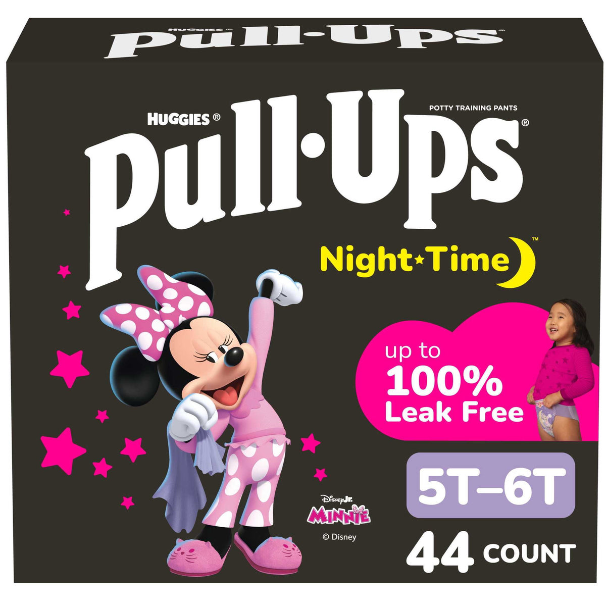 Pull-Ups Girls' Night-Time Overnight Potty Training Pants, 5T-6T, 44 Count