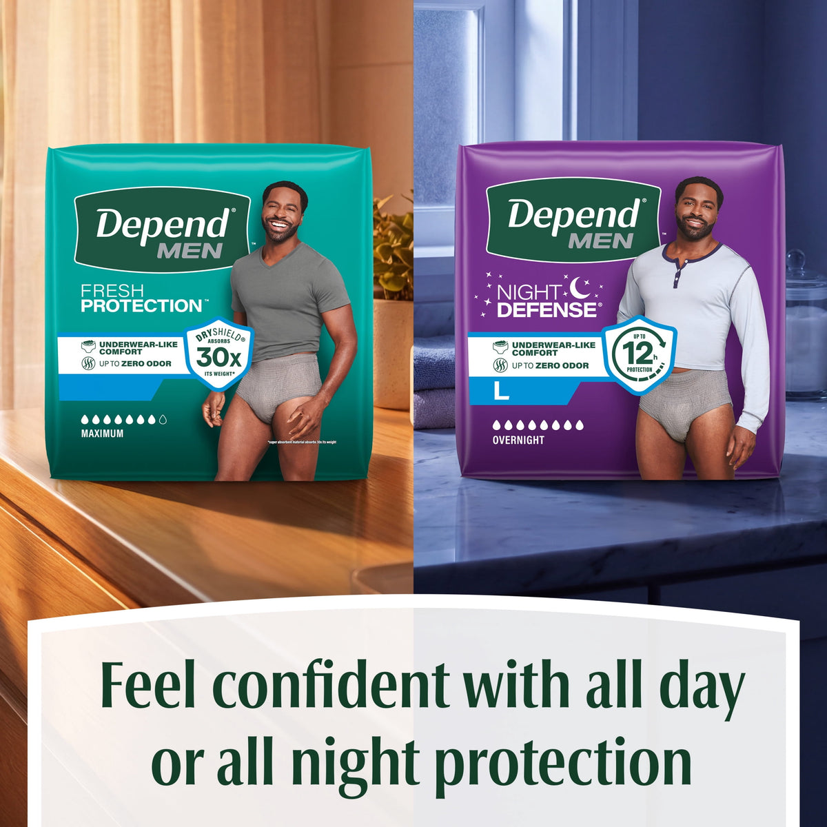 Depend Fresh Protection Incontinence Underwear for Men, Adult Diapers, XL (36 Count)