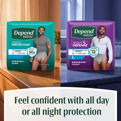 Depend Fresh Protection Incontinence Underwear for Men, Adult Diapers, XXL (44 Count)
