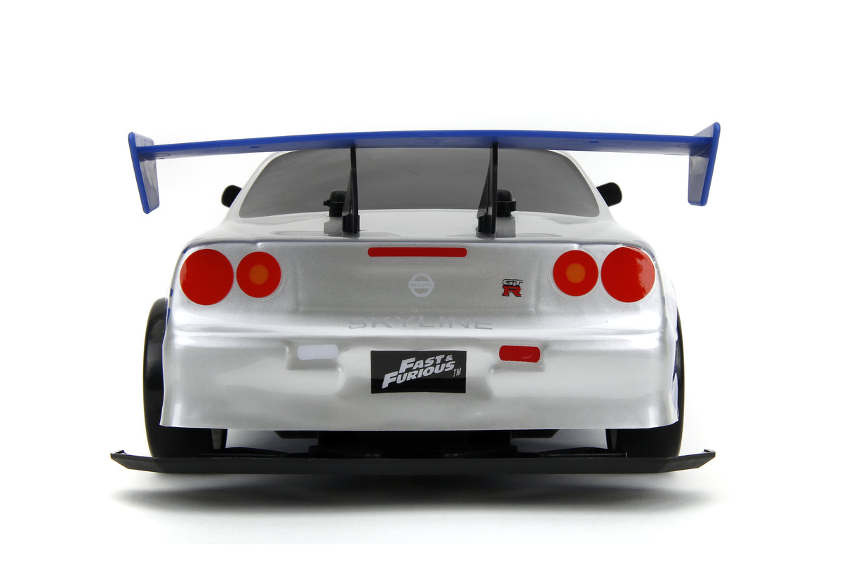 Fast & Furious 1:10 Nissan Skyline GT-R R34 Drift RC Radio Control Cars, Plastic, 8+