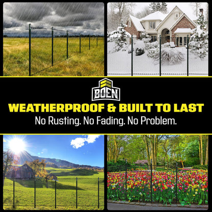 Boen - Plastic Hex Chicken Wire Mesh Temporary Fence Roll (4' x 75' - Black) - Plastic Fence Poultry Netting for Temporary or Semi Permanent Enclosures, Deer Netting Fence, Construction Fencing