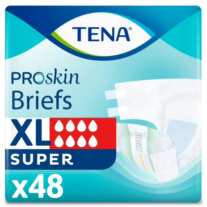 TENA ProSkin Unisex Adult Diapers, Super Absorbency, XL, 48 Count