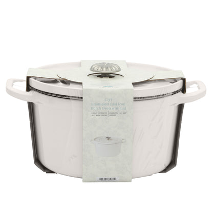 The Pioneer Woman 5-Quart Enameled Cast Iron Dutch Oven with Lid, Linen