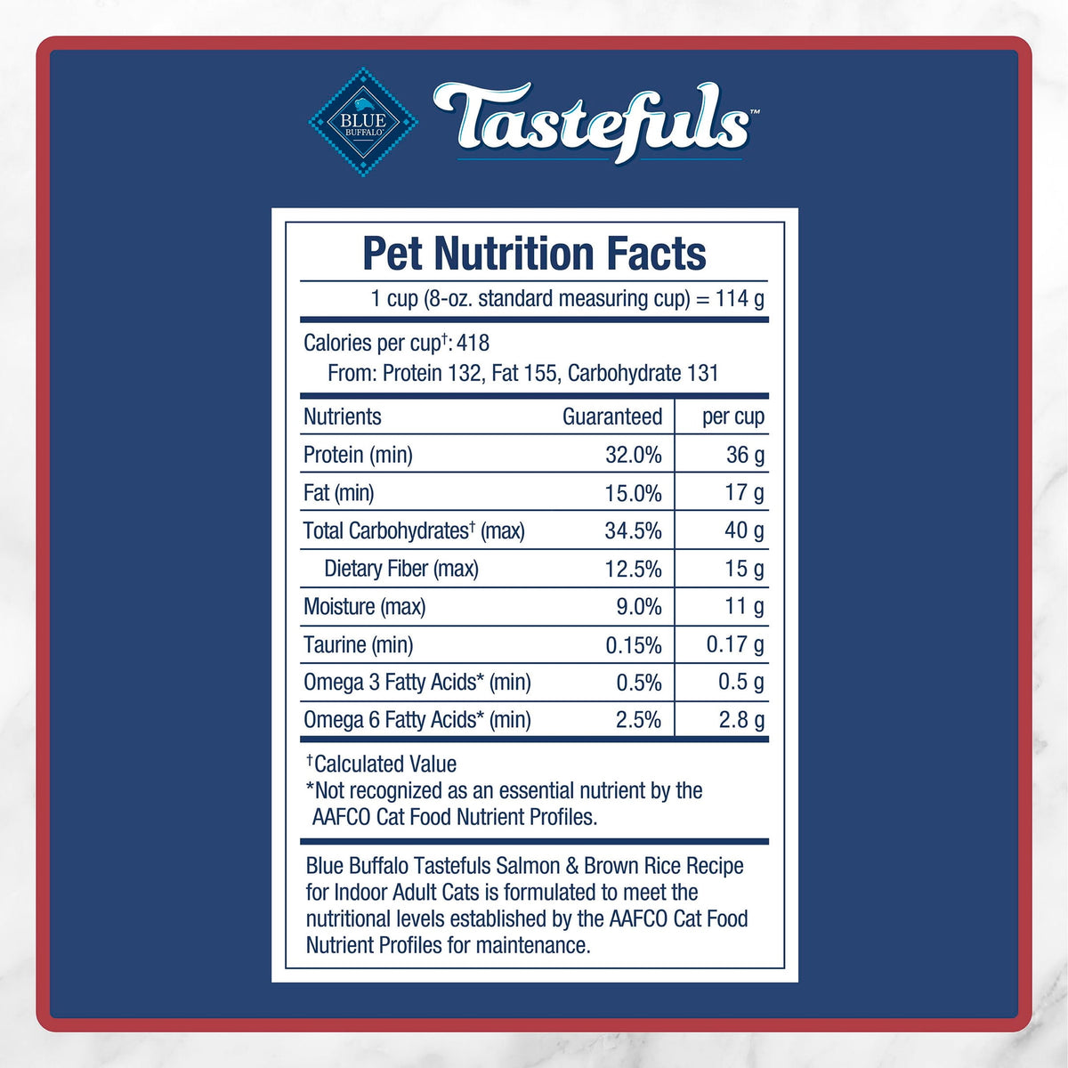 Blue Buffalo Tastefuls Natural Dry Food for Adult Indoor Cats, Salmon & Brown Rice Recipe, 15-lb Bag