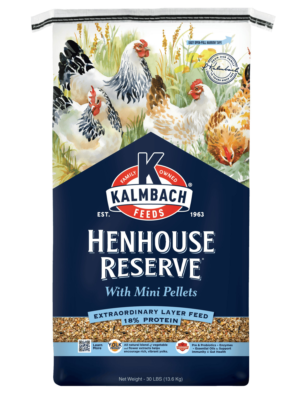 (2 pack) Kalmbach Feeds 18% Henhouse Reserve Extraordinary Whole Grain Layer Feed for Chickens 30 lb bag