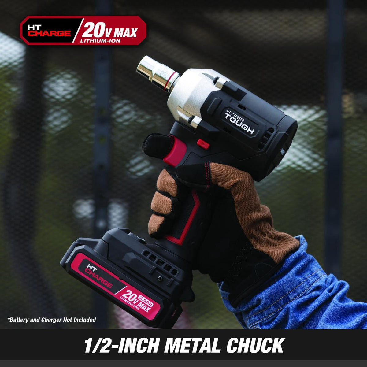 Hyper Tough 20V Max Brushless 1/2 in Cordless Impact Wrench, 350 ft-lbs, Tool Only