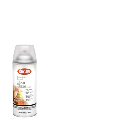 (6 pack) Krylon Triple-Thick Crystal Clear Glaze, High Gloss, Clear, 12 oz