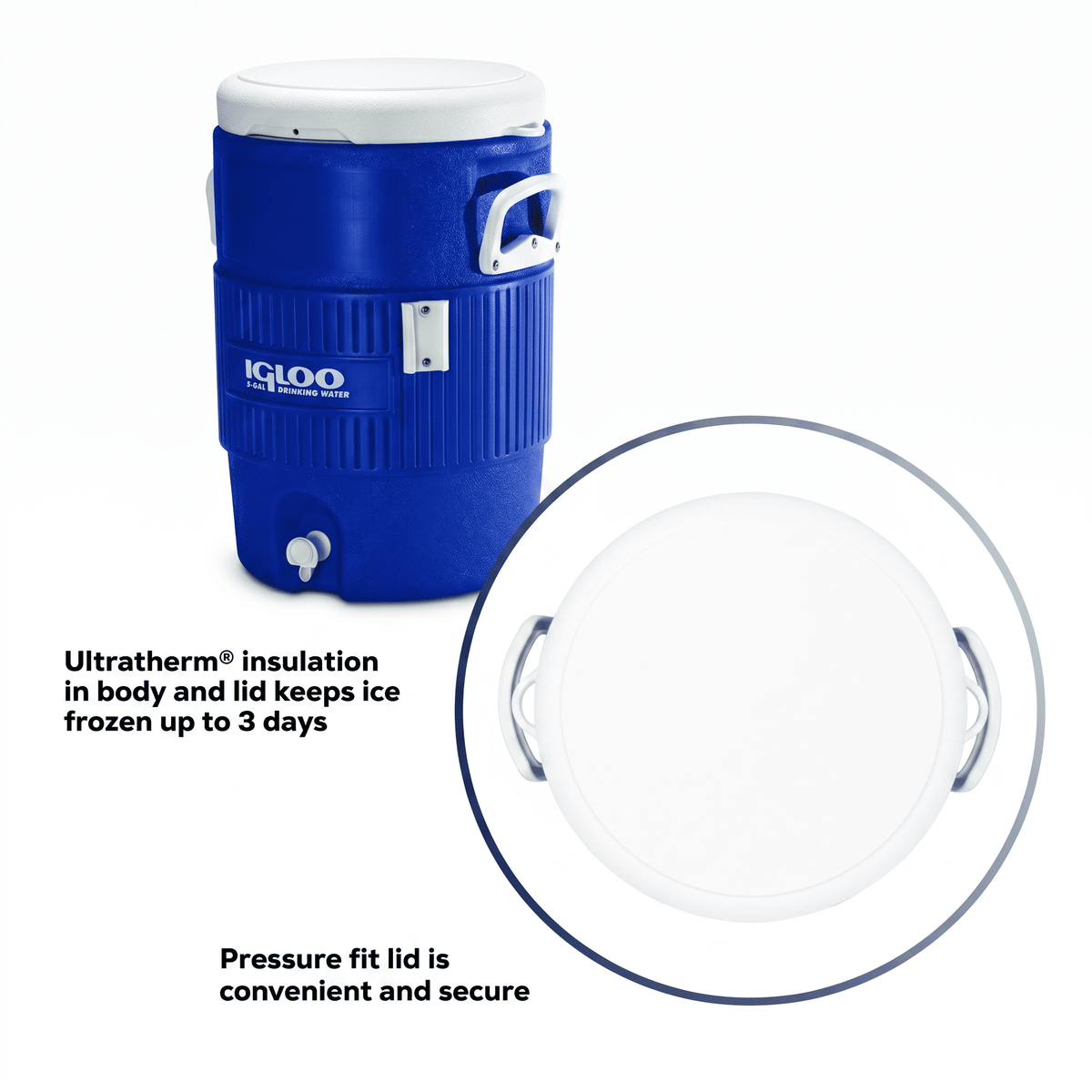 Igloo 5 Gallon Heavy-Duty Beverage Cooler, Blue