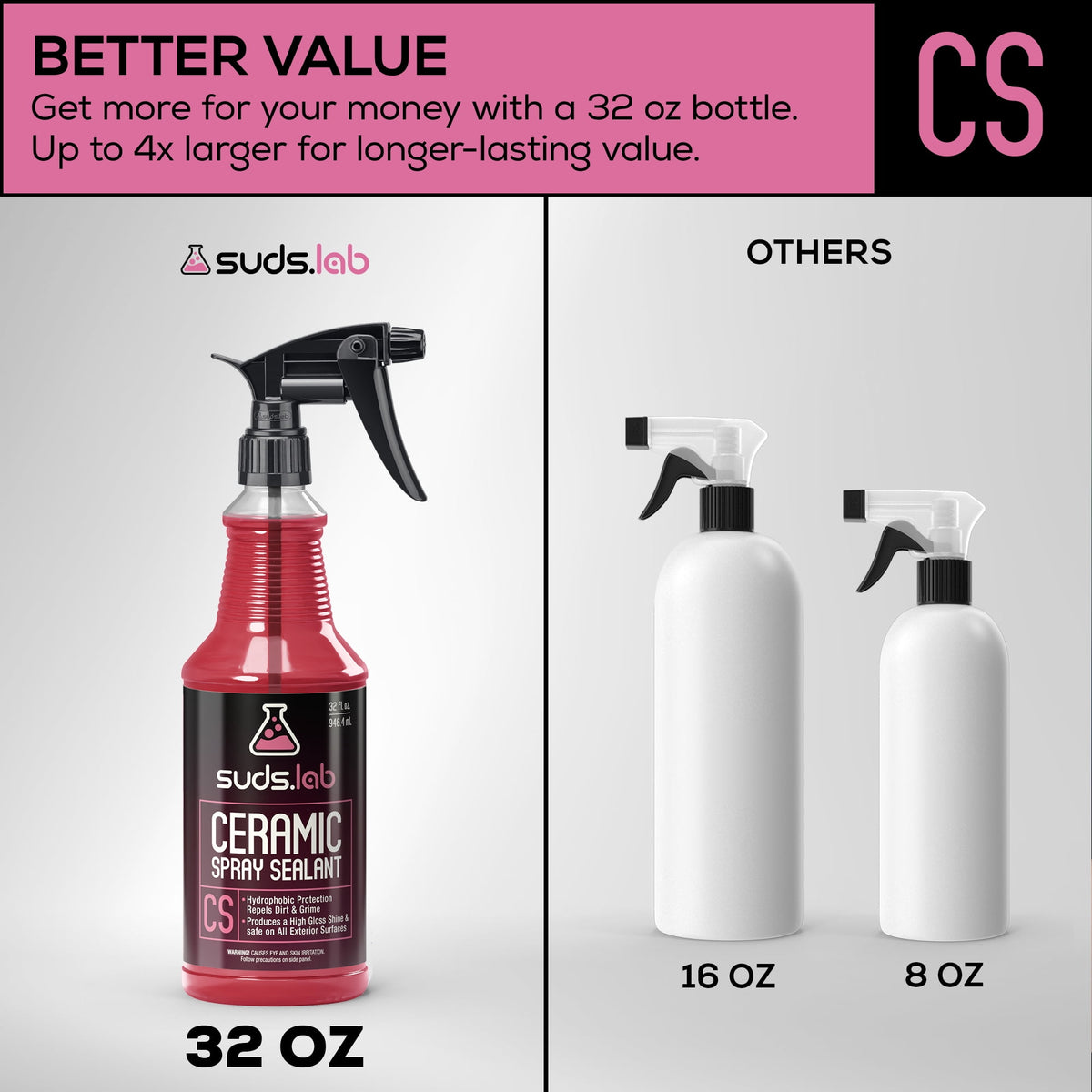 (3 pack) Suds Lab CS Ceramic Spray Vehicle Sealant - 32 fl oz bottle