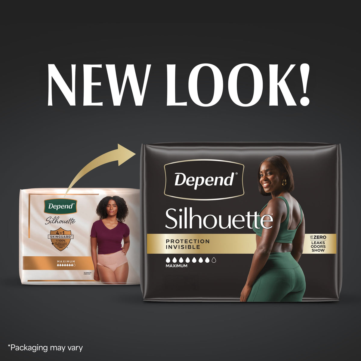 Depend Silhouette Women’s Incontinence & Postpartum Bladder Leak Underwear, L, 52 Count