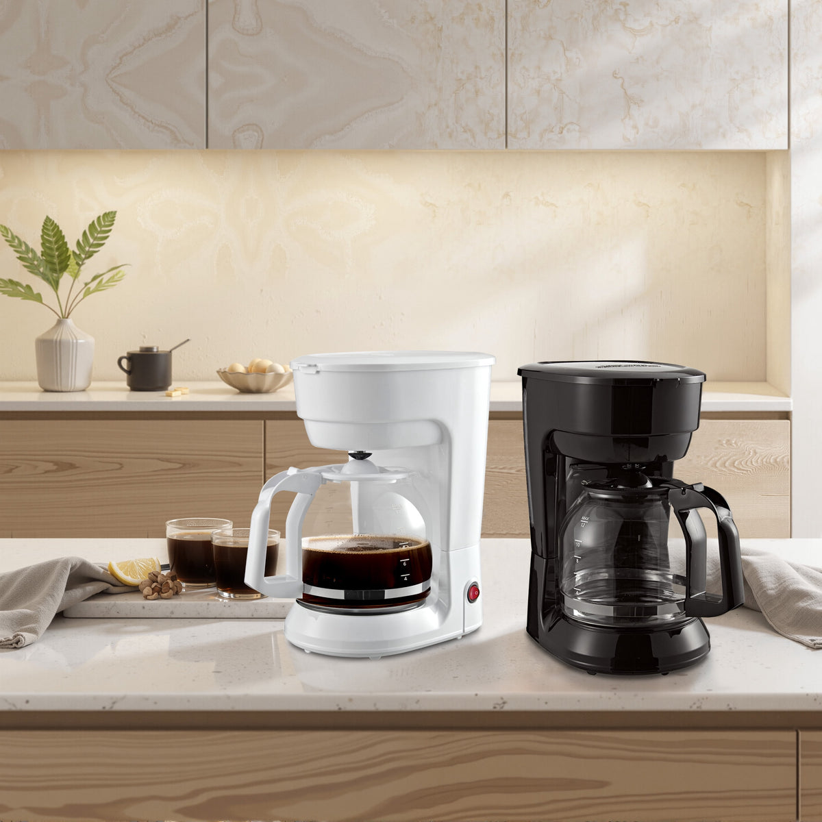 (2 pack) Mainstays 12-Cup Drip Coffee Maker, 1.8 L, White