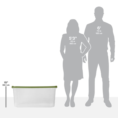 Sterilite Extra Large EZ Carry Storage Bin, 120 Quart Clear Plastic Storage Container with Full-Grip Handles, Green, 4 Pack