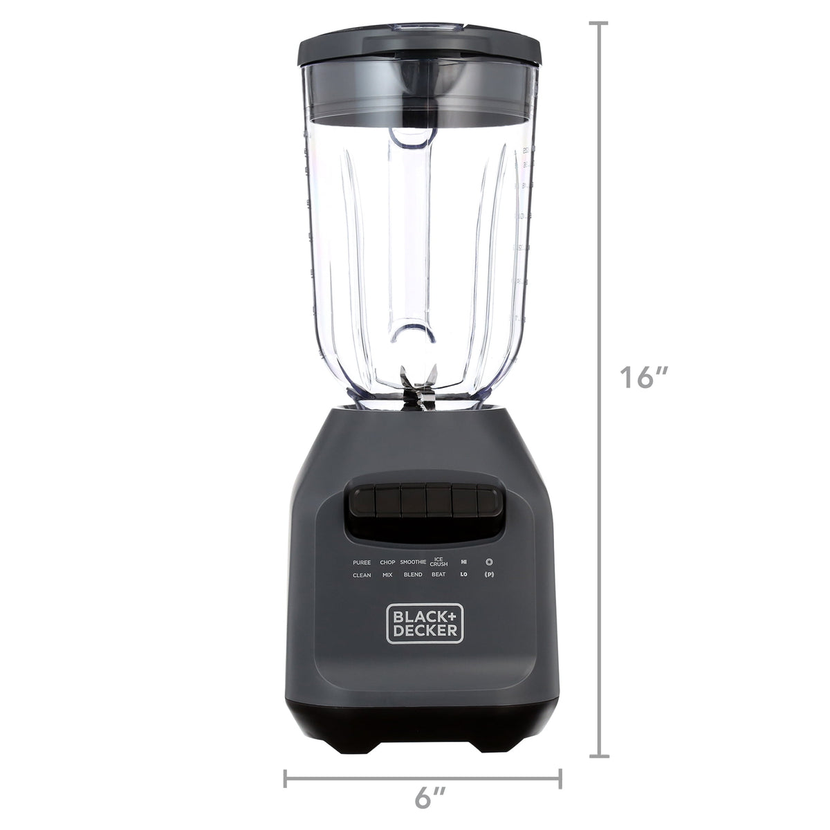 BLACK+DECKER Ice Crush Blender, 56 oz Plastic Jar, 700W, 6-Tip Blade, 8 Speeds + Pulse