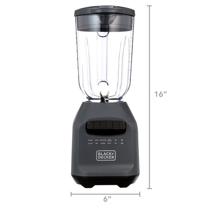 BLACK+DECKER Ice Crush Blender, 56 oz Plastic Jar, 700W, 6-Tip Blade, 8 Speeds + Pulse