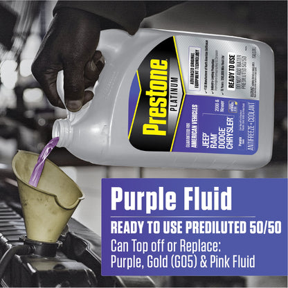 (2 pack) Prestone Platinum American Purple Antifreeze and Coolant 1 Gallon Prediluted
