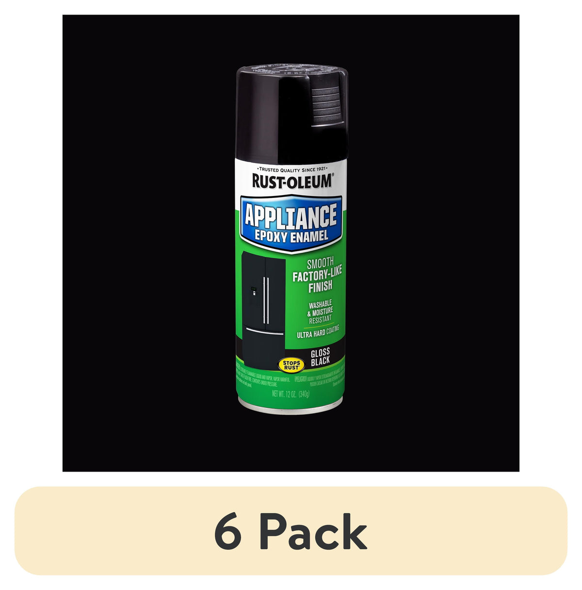 (6 pack) White, Rust-Oleum Specialty Appliance Epoxy Gloss Spray Paint-7881830, 12 oz
