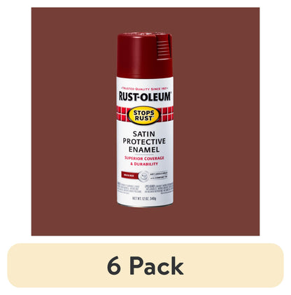 (6 pack) Orange, Rust-Oleum Stops Rust Protective Enamel Gloss Spray Paint-214084, 12 oz