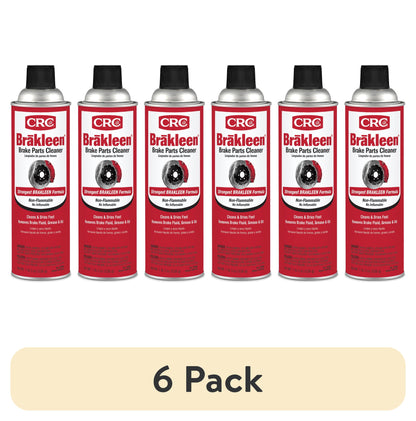 (6 pack) CRC 05089 Brakleen Non-Flammable Brake Parts Cleaner - 19 oz. - Ideal for Cars, Trucks, & Motorcycles - Safe for All Brake Parts