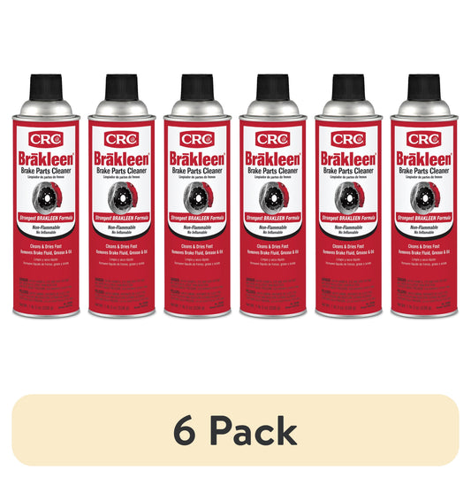 (6 pack) CRC 05089 Brakleen Non-Flammable Brake Parts Cleaner - 19 oz. - Ideal for Cars, Trucks, & Motorcycles - Safe for All Brake Parts