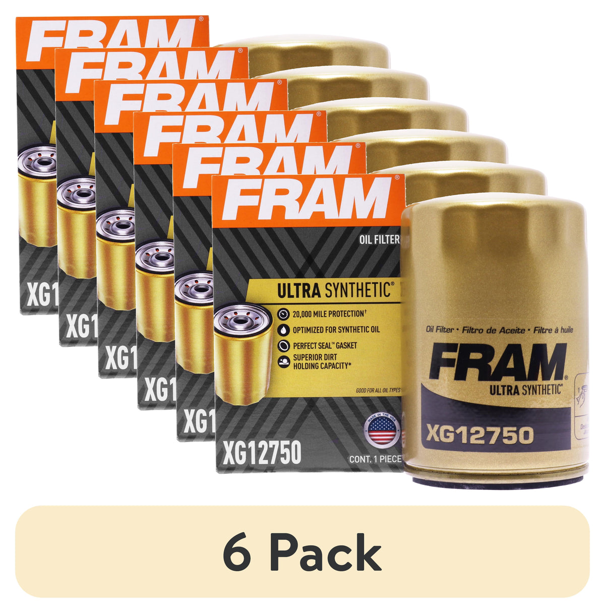 (3 pack) FRAM Ultra Synthetic XG12750, 20K mile Replacement Oil Filter