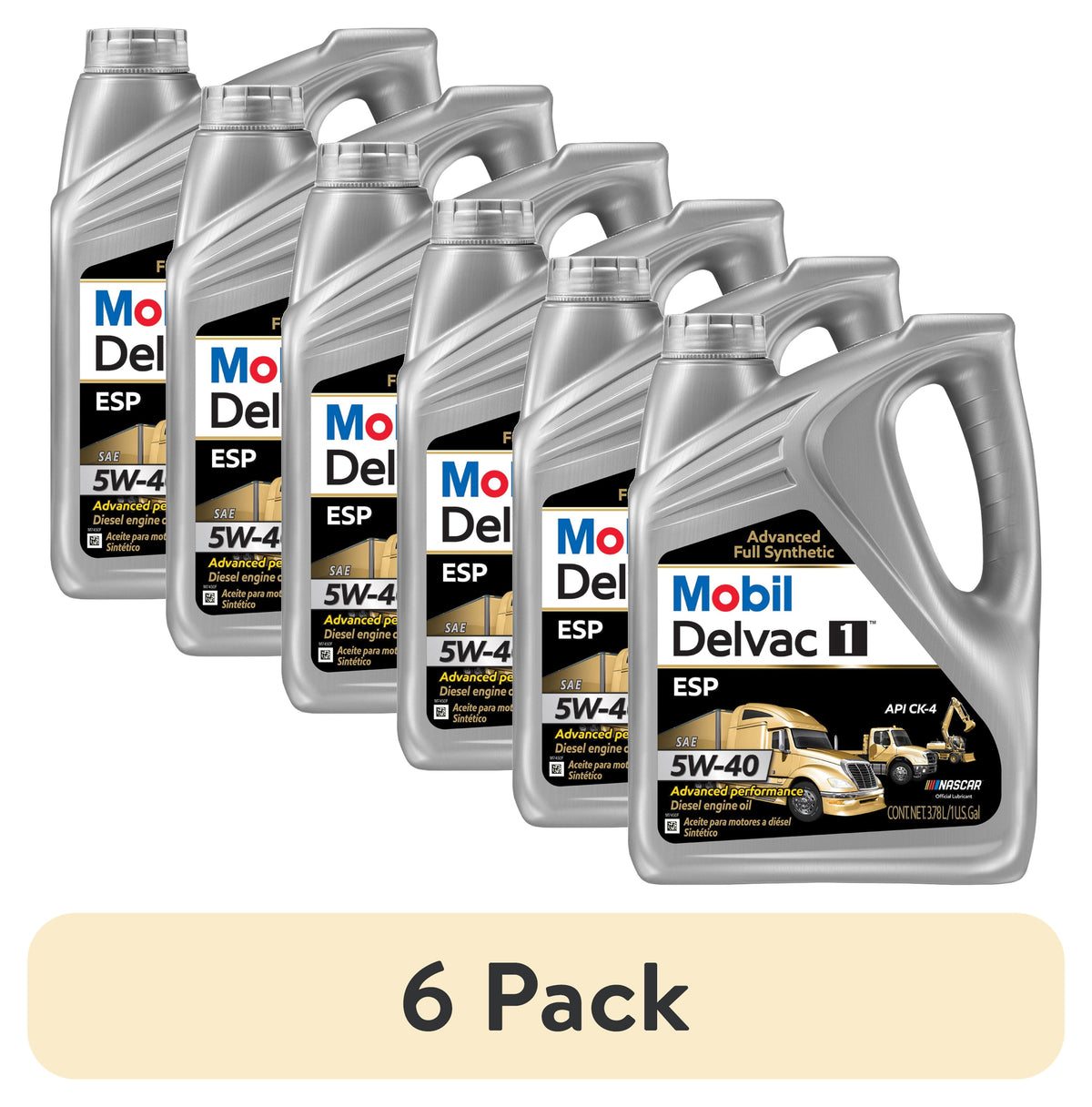 Mobil Delvac 1 ESP Heavy Duty Full Synthetic Diesel Engine Oil 5W-40, 1 Gal.