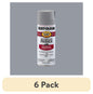 (6 pack) Light Gray, Rust-Oleum Stops Rust Automotive Primer Flat Spray Paint-2081830, 12 oz